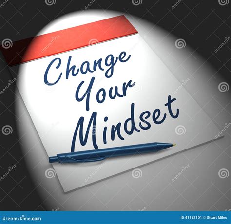 Change Your Mind Set Notebook Displays Positivity Or Positive At Stock