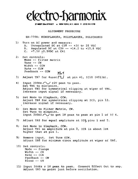 Poly Chorus Echo Flanger Calibration Postimages
