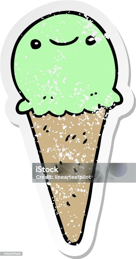 stiker es krim kartun  tertekan ilustrasi stok  gambar