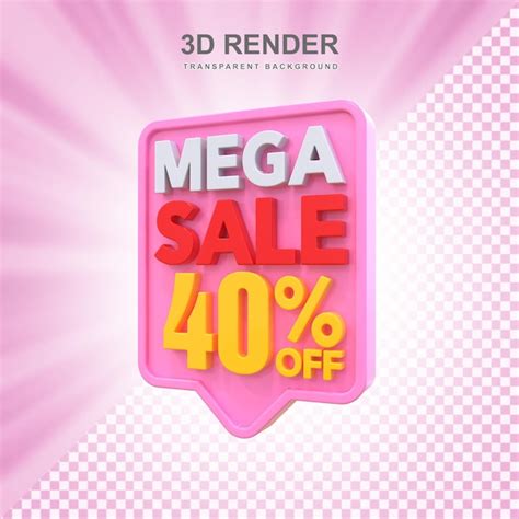 Premium Psd Percent Mega Sale Off D Label