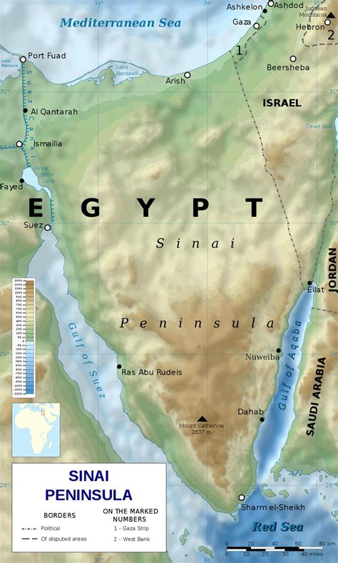 Relief map of the Sinai Peninsula | Sinai peninsula, Egypt map, Peninsula