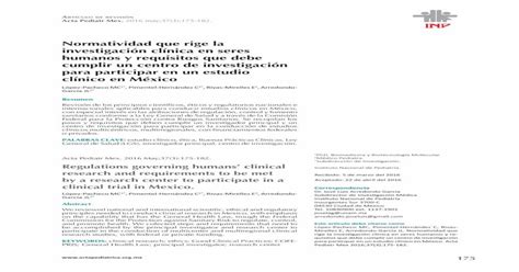Normatividad Que Rige La Investigación Clínica En 175 Artículo De