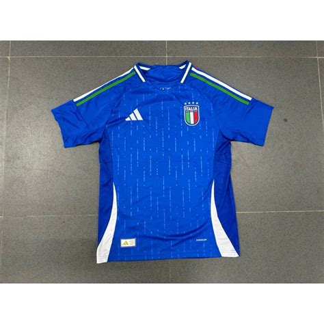 JERSEY BOLA ITALY HOME EURO 2024 GRADE ORI Olah Raga Baju Olahraga Di