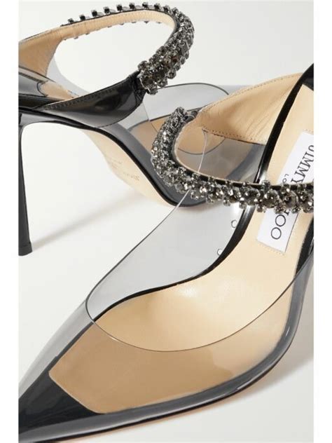 Bing 100 Crystal PVC And Patent Leather Mules Polo Avenue