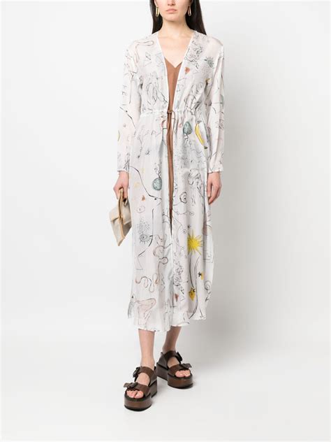 Alysi Graphic Print Silk Dress Farfetch