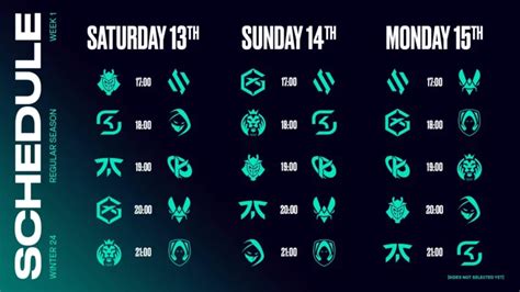 Lec Winter Split Full Schedule