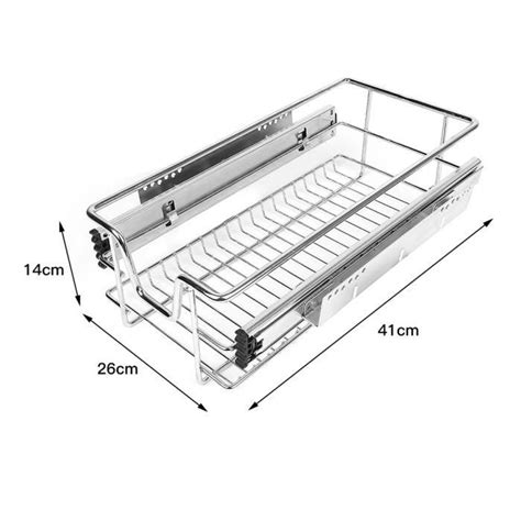 Paniers De Rangement Coulissants En M Tal Tiroir De Cuisine
