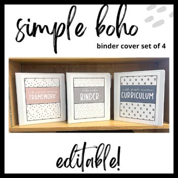 Simple Boho Editable Binder Covers By Educate With Kate TpT