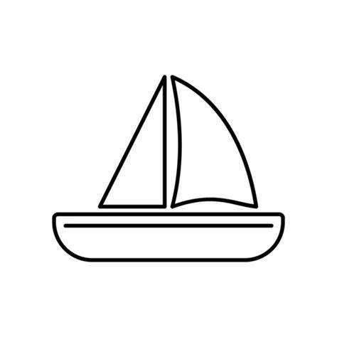 Boat Icon Enjoy Edge Ocean Lake Small Boat Vector Illustration Stock