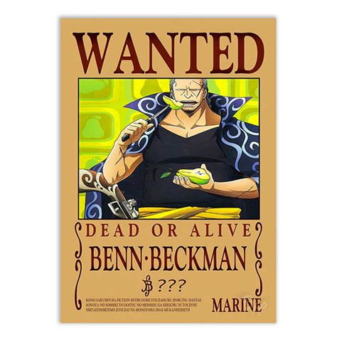 Placa Decorativa One Piece Wanted Benn Beckman Elo