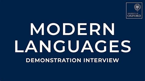 Modern Languages Demonstration Interview YouTube