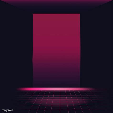 Retro neon landscape background vector | free image by rawpixel.com ...