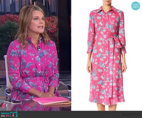 Wornontv Savannahs Pink Floral Shirtdress On Today Savannah Guthrie