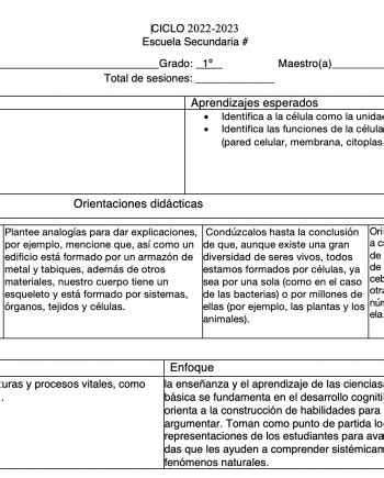 Planeación Artes Visuales 1 PLAN ANALÍTICO Planeaciones México