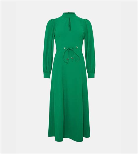 Buy Oasis Keyhole Tailored Crepe Midi Dress In Green 6thstreet Qatar