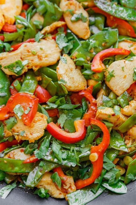 Easy Chicken Snow Pea Stir Fry A Beautiful Plate