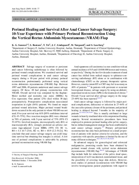 Pdf Perineal Flap Reconstruction Following Pelvic Exenteration Anthony Antoniou