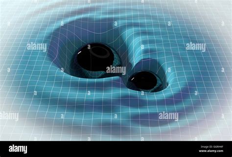 Illustration deux trous noirs en orbite autour d autres en émettant