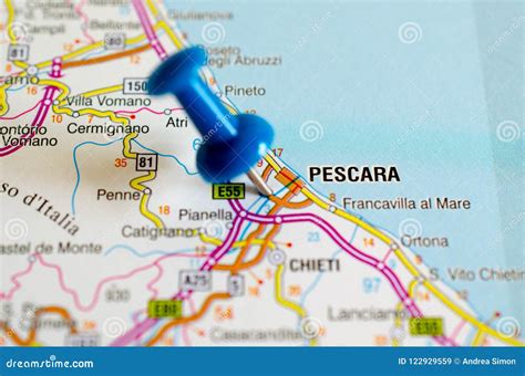 Pescara On Map Stock Image Image Of Macro Region Paper 122929559