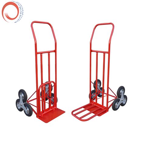 Steel Climbing Stairs Trolley Hand Trucks With 6 Wheels Foldable Load