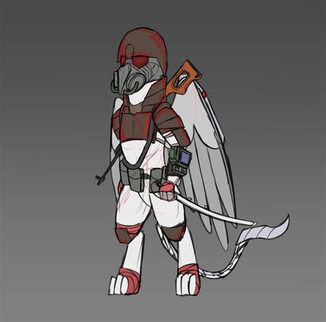 2933083 Safe Artist Somber Oc Griffon Armor Fallout Female