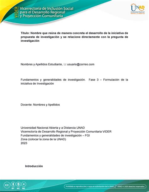 Anexo 3 Plantilla iniciativa de investigación Título Nombre que