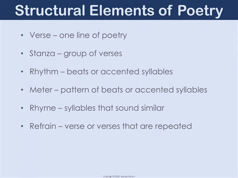 Structural Elements Of Poetry Enjoy Teaching With Brenda Kovich