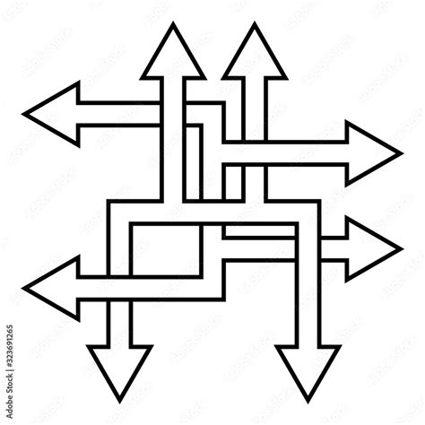 Complex Ways Solve Complex Problems Vector Arrow Direction Path Symbol