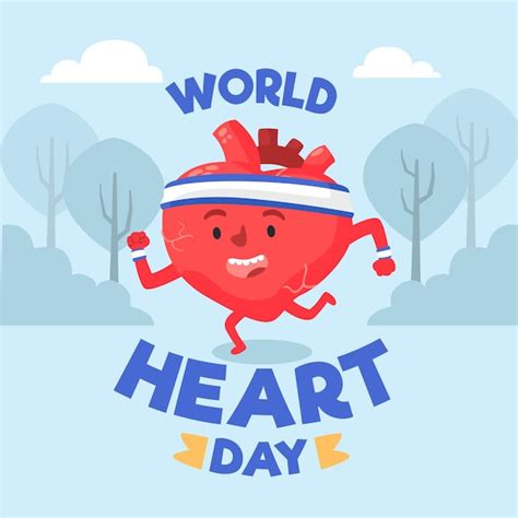 Dibujado a mano ilustración del día mundial del corazón Vector Gratis