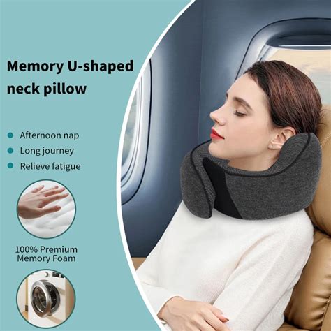 Travel Neck Pillow Chin Support Pillow Adjustable,Better Support Memory ...