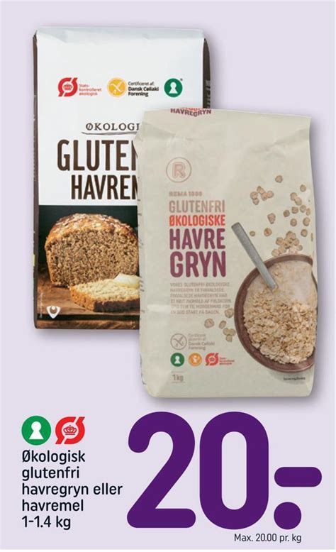 Økologisk glutenfri havregryn eller havremel tilbud hos Rema 1000