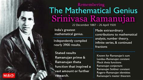 Srinivasa Ramanujan | Number theory, Physics and mathematics ...