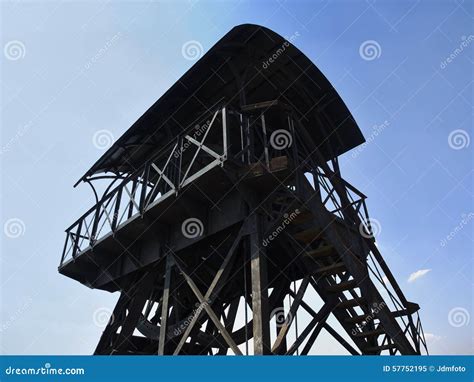 Historic ore mine headgear stock image. Image of steel - 57752195