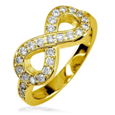 Diamond Infinity Ring In 14k Yellow Gold 070ct With Wall Ebay