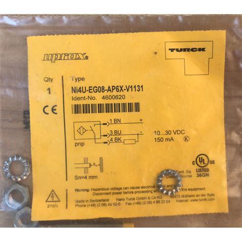 ONE NEW TURCK Ni4U EG08 AP6X V1131 Proximity Switch Spot Stock EBay