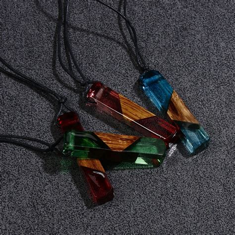 Aliexpress Buy Charm Magic Forest Resin Wood Pendant Rope Chain