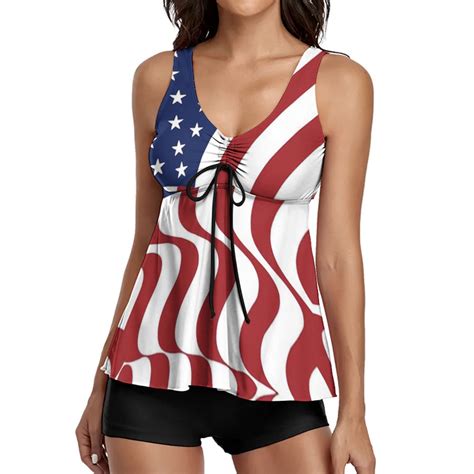 Kdfjpth Swimsuit For Women Tummy Control Independence Day For