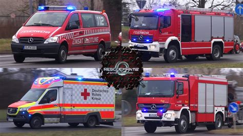 Elw Hlf Rw Kran Mit Vsa Berufsfeuerwehr Gera Frw Mitte Rtw