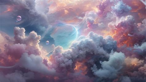 Ethereal Fantasy Concept Art Multicolored Clouds Premium Ai Generated