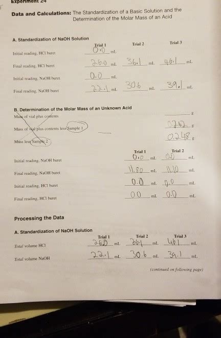 Experiment The Standardization Of A Basic Chegg