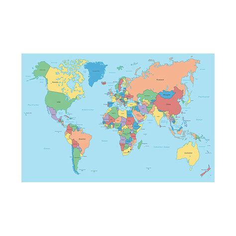 Cm The World Political Map Non Woven Canvas Painting Wall