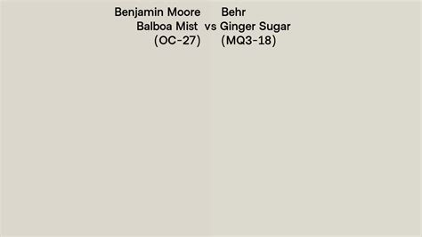 Benjamin Moore Balboa Mist OC 27 Vs Behr Ginger Sugar MQ3 18 Side