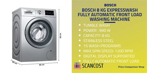 Bosch 8 kg ExpressWash Fully Automatic Front Load Washing Machine Specs ...