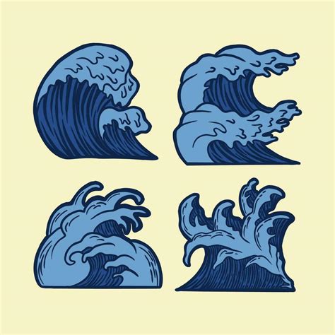 vector japanese wave set 33884280 Vector Art at Vecteezy