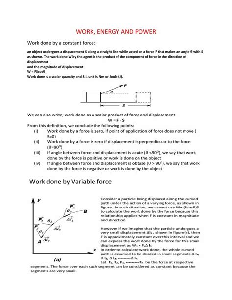 Work Energy Power Notes Learnpick India