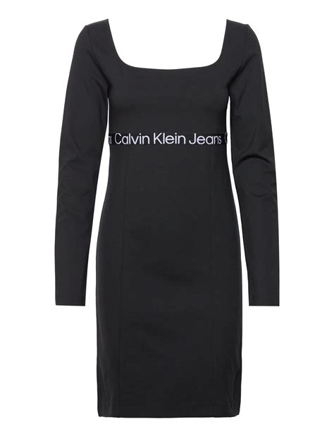 Calvin Klein Jeans Logo Elastic Milano Dress Midi Dresses Boozt