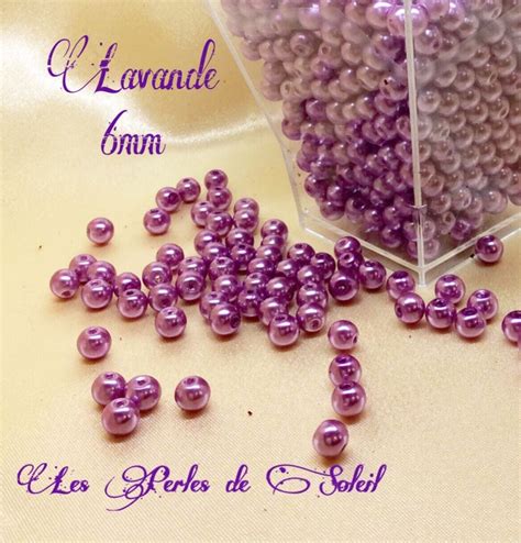 Perles Nacr Es Mm Mauve Lavande En Verre Mauve Perle Nacre Perle