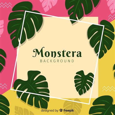 Fondo Hojas Monstera Coloridas Vector Gratis