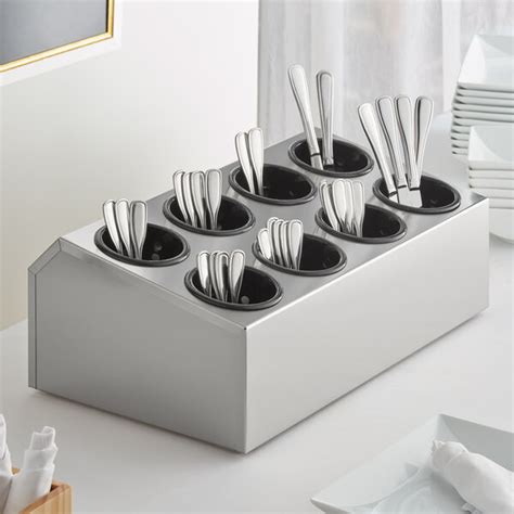 Choice Eight Hole Stainless Steel Flatware Organizer With Black