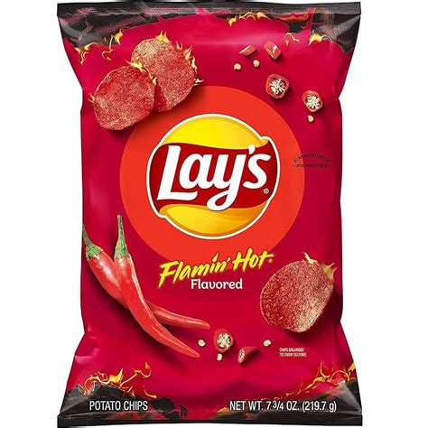 Lay S Potato Chips Flamin Hot Flavored Snacks 7 75oz Bag Walmart